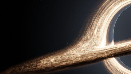 Cinematic Black Hole with Bright Accretion Disk in Deep Space © Mdshamimhossain