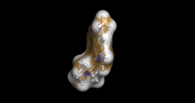 Zalsupindole (DLX-001 / AAZ-A-154), non-hallucinogenic psychoplastogen for mood disorders and psychoactive research agent, 3D molecule 4K spinning