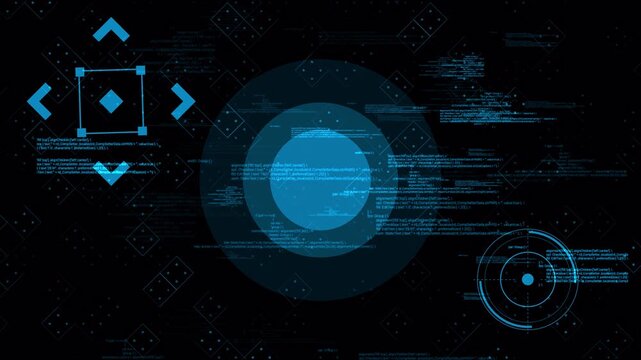 Futuristic HUD interface displaying digital data and analytical graphs.