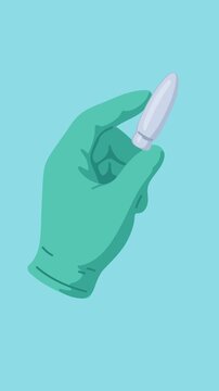 Medical glove for rectal examination animation