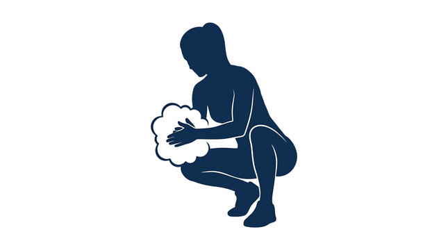 Athletic Woman Rubbing Liquid Chalk into Palms Silhouette
