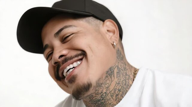 Young man smiling happy face