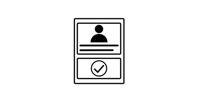 Parsons verify kyc concept icon animation. Identification cards, ID Card icon animation. profile verify account icon animation.