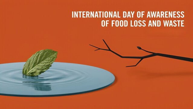 International Day of Awareness of Food Loss and Waste Illustration of a Leaf on Water