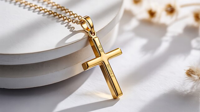Elegant gold cross pendant necklace symbolizing faith spirituality and devotion