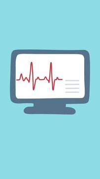 Animation of heart rhythm monitor for cardiac diagnosis