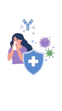 Animation of immune shield protecting the body from allergens