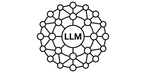 Llm large language model network diagram icon © Rehena