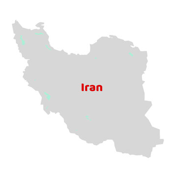 A flat style illustration depicting a map of Iran. Suitable for stickers, atlases, websites, and posters.
