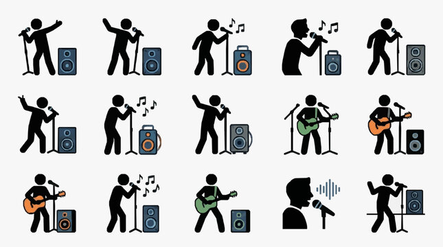 Live Music Performance Group Illustration.