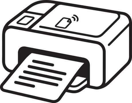 High-Quality Printer Icon Printing Document Illustration