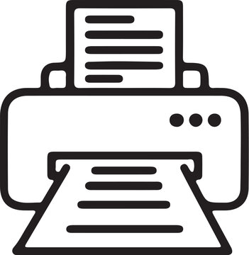 High-Quality Printer Icon Printing Document Illustration