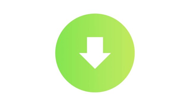 Vibrant green gradient download arrow icon, a clean graphic symbolizing data transfer for web and app interfaces, enhancing user experience