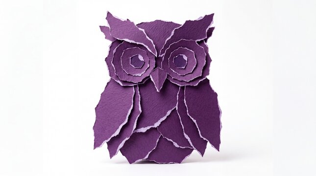 Purple paper craft owl bird design