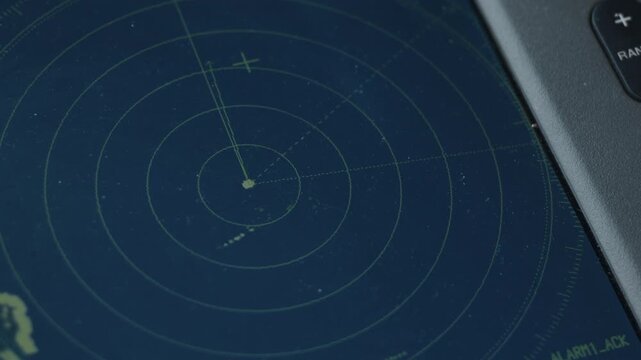 AIS radar of the expeditional sailing vessel moving in the open ocean
