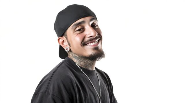 Young man smiling happy face