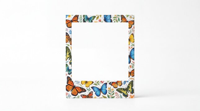 Colorful butterfly frame design for photo border