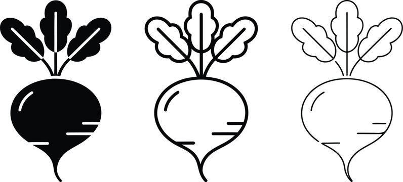Peru maca icon set featuring silhouette, bold outline, and line art vector styles for natural supplements, herbal products, health, nutrition, and botanical design