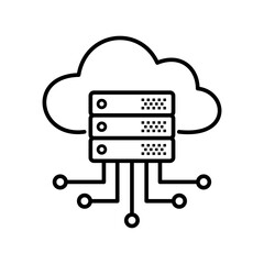 Fototapeta premium Cloud Server Data Storage Connection Line Icon