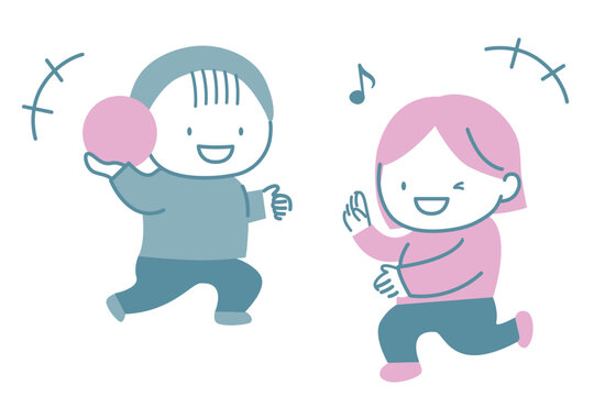 ドッジボールを楽しむ子供たち