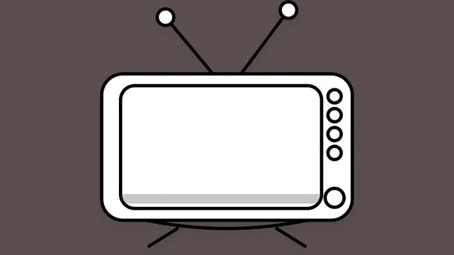 Retro TV Screen Static Animation - Vintage Television Broadcast Signal