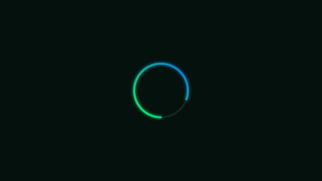 animated circle frame overlay emerald green teal futuristic loading monitor 4K