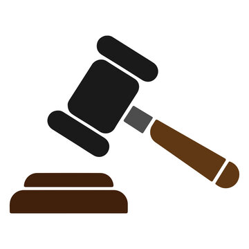 Judge gavel icon vector wooden auction hammer with sound block isolated on white background for law and justice

Law and justice gavel vector icon judge wooden hammer symbol for court auction and lega