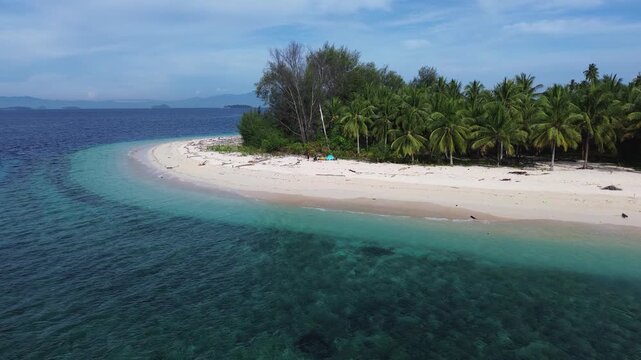 Aerial View of a Tropical Island Beach