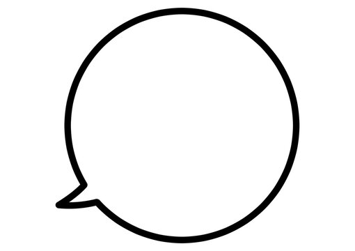 シンプルな丸いふきだしのイラスト　背景透過