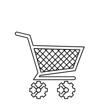 Shopping cart with gears