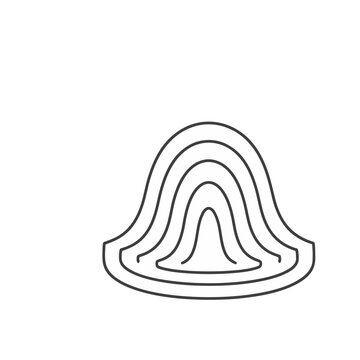Abstract concentric curved lines