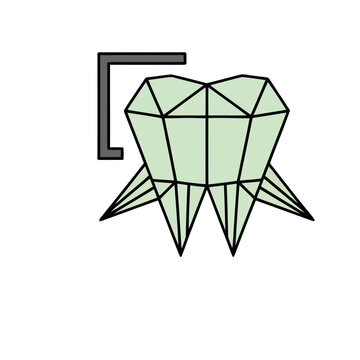Abstract Tooth Shape with Geometric Elements