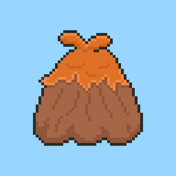 Pixel art Erupting Volcano game asset design