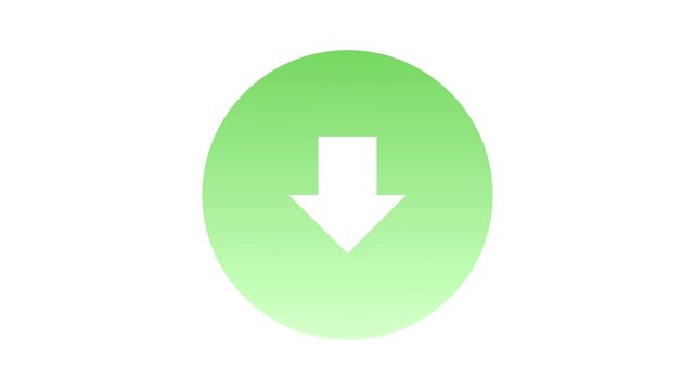 A clean green circular graphic with a distinct white downward arrow, symbolizing the critical process of downloading, saving, and acquiring digital content and data