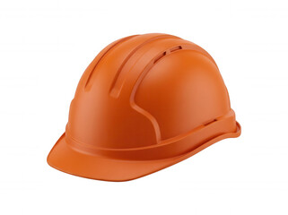 Fototapeta premium Orange safety hard hat view isolated on a transparent background helmet