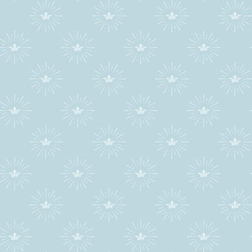 Crown and Radiating Lines Light Blue Pattern Background