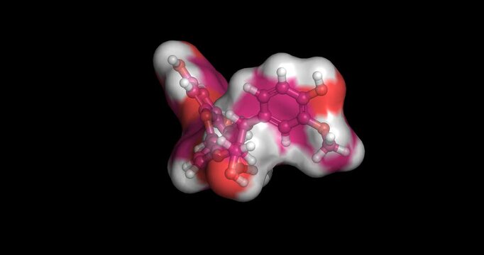 Silibinin, liver-protecting flavonolignan/ antioxidant, 3D molecule 4K