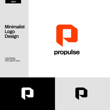 Simple Number Initial Letter P Logo Design Template