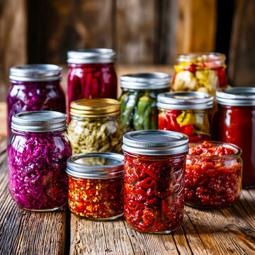 Assorted Homemade Preserves in Glass Jars &ndash; AI Generative