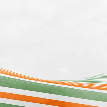  Thin-line flag concept with lower space for copy on minimalist white canvas.

