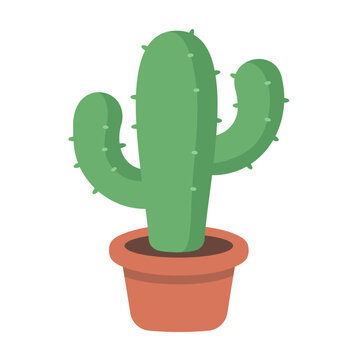Cactus Plant Clipart Vector Flat Illustration Logo Icon Design