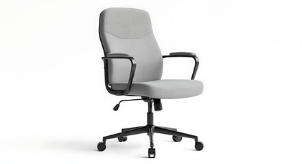 Obraz premium Modern ergonomic grey office chair with displays contemporary grey