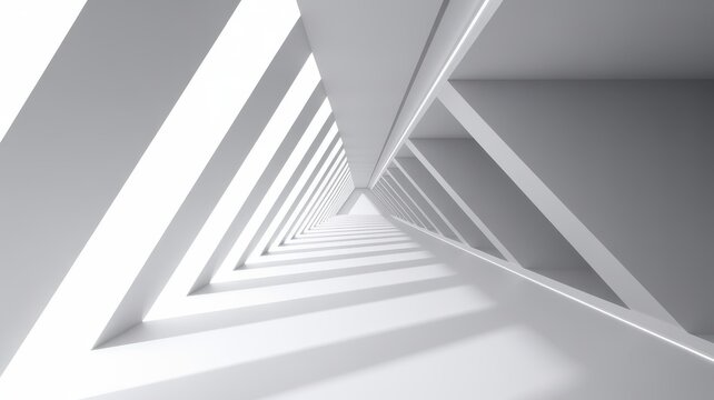 Modern geometric architectural design with intersecting lines and shadows