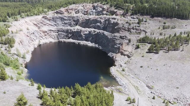 Deactivated mine close to the city of Hedley in British Columbia in Canada