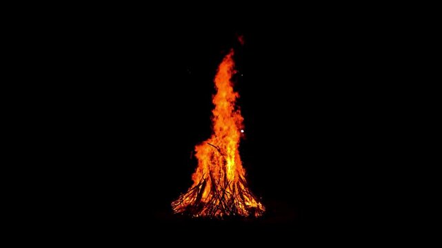 Realistic animated glowing bonfire 