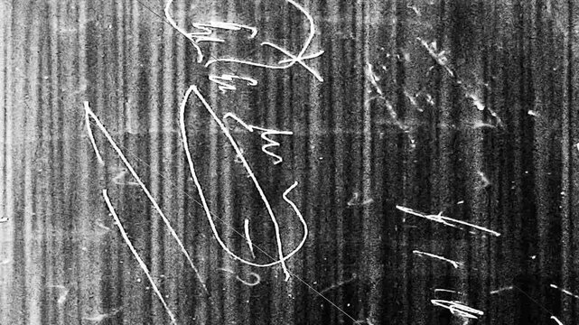 Hand Drawn Dust Scratches Overlay Animation on Black Background Loop