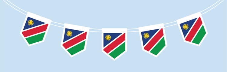 Obraz premium Namibia Flag Pennant Garland Bunting Decoration Isolated