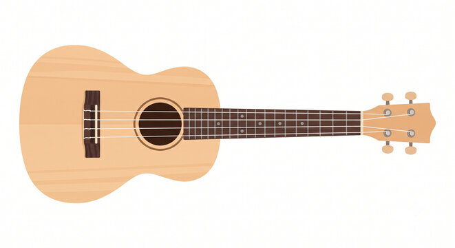 ukulele flat vector illustration, isolated on white