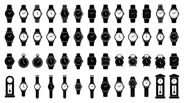 AutoCAD vector collection of diverse watch illustrations