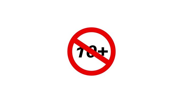 10 plus prohibited sign icon animation